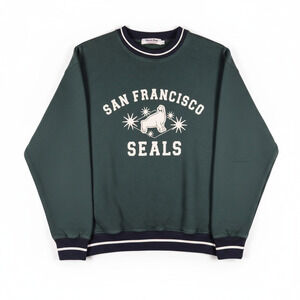 Ebbets Field Mens San Francisco Seals Crew Neck Sweatshirt Green M Heritage Prep